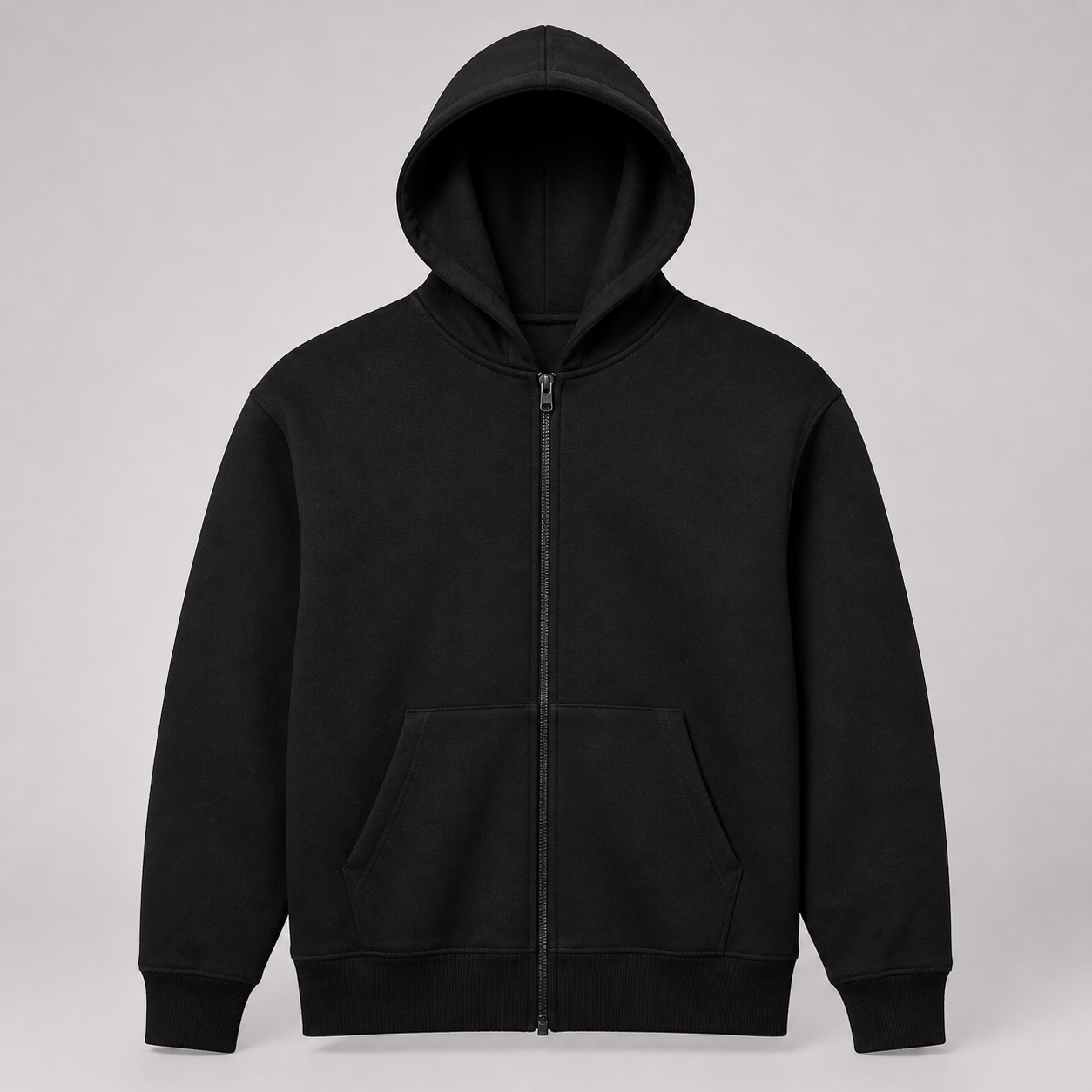 Svart Skyddsam zip hoodie